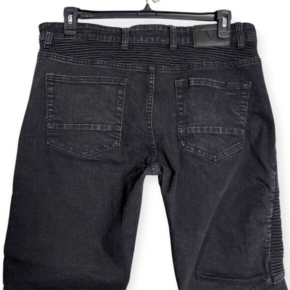 Studio de Vestiti Eleganti Moto Jeans SIZE 38 x 32 Black Denim RUNS SMALL - Picture 12 of 15